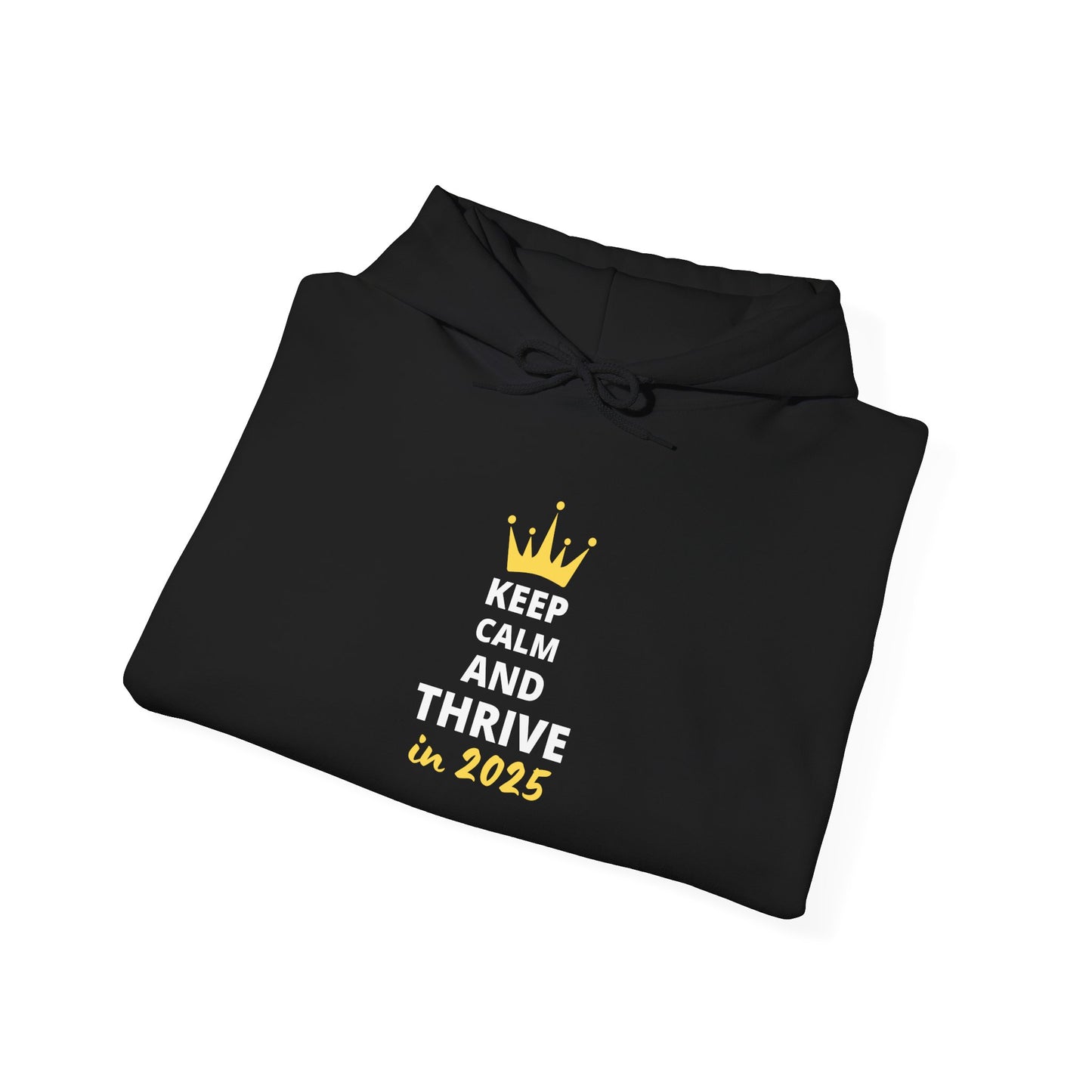 Black Keep Calm & Thrive in 2025 Heavy Blend™ Hooded Sweatshirt