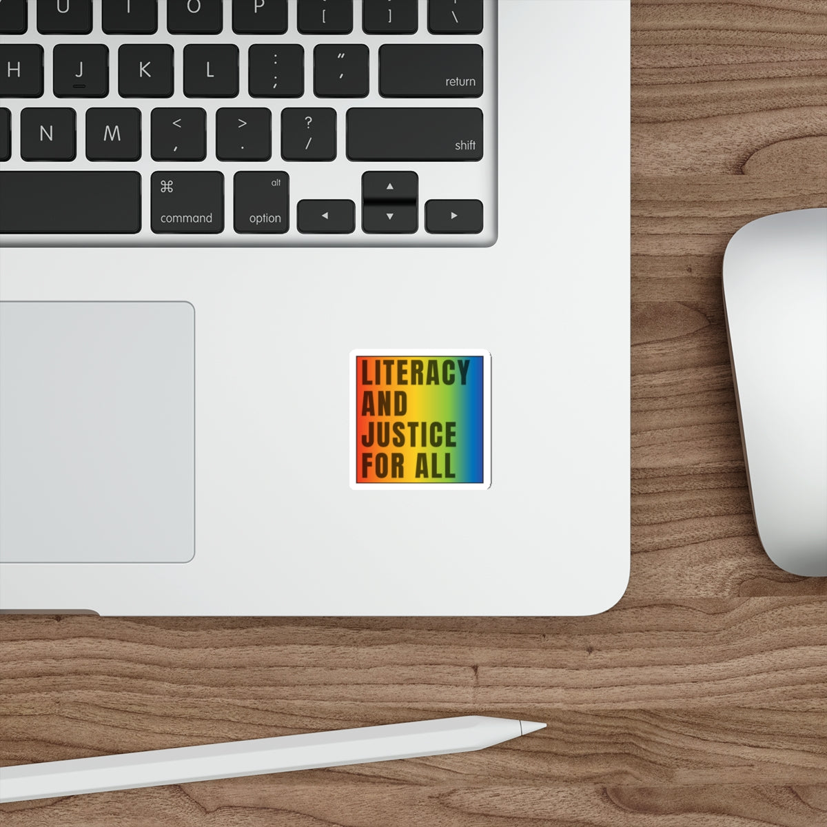LITERACY & JUSTICE FOR ALL Die-Cut Stickers, perfect gift for your favorite teacher, book lover, literary geek