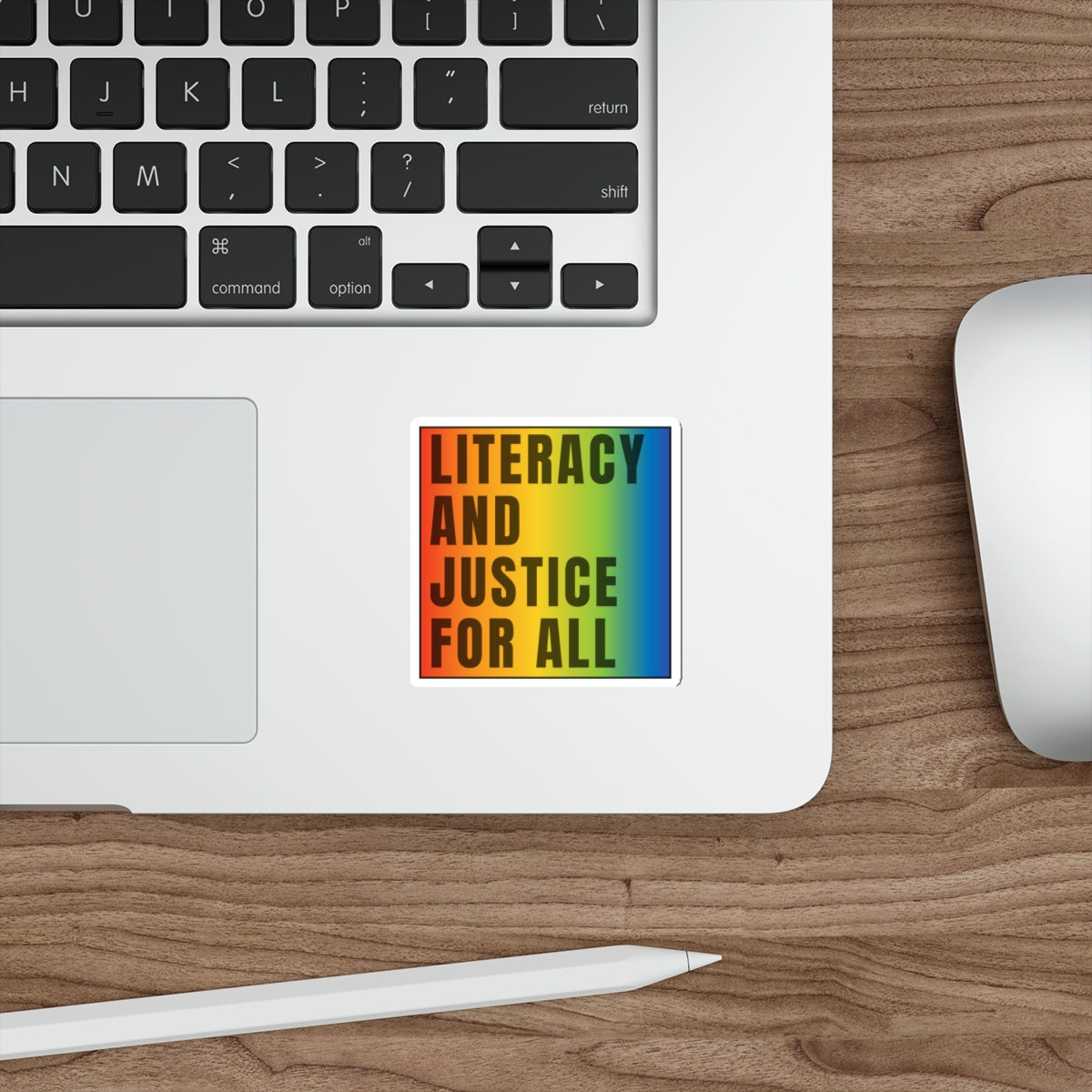 LITERACY & JUSTICE FOR ALL Die-Cut Stickers, perfect gift for your favorite teacher, book lover, literary geek