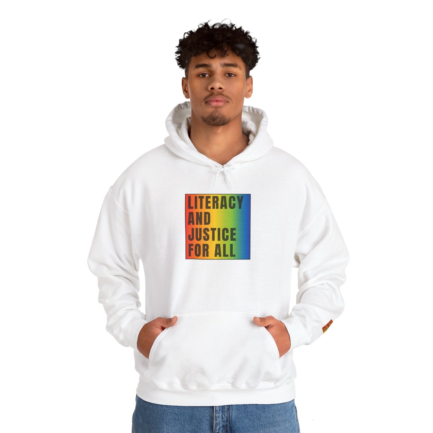 Literacy & Justice for All Hooded Sweatshirt,  book lover gift, perfect for the teacher in your life, literary enthusiast gifts