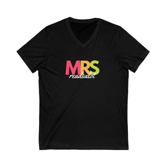 MRS. READSALOT Short Sleeve V-Neck Tee