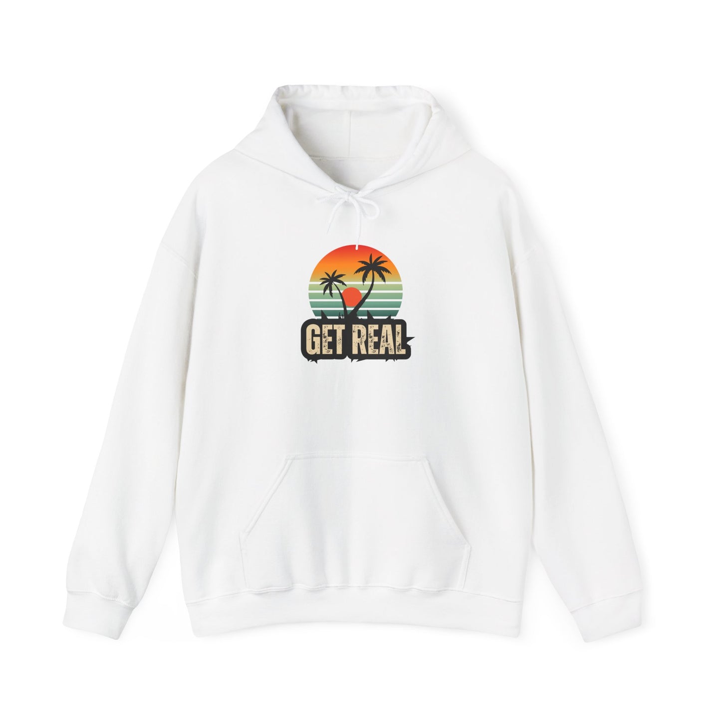 GET REAL Tropical, white, Heavy Blend™ Hooded Sweatshirt