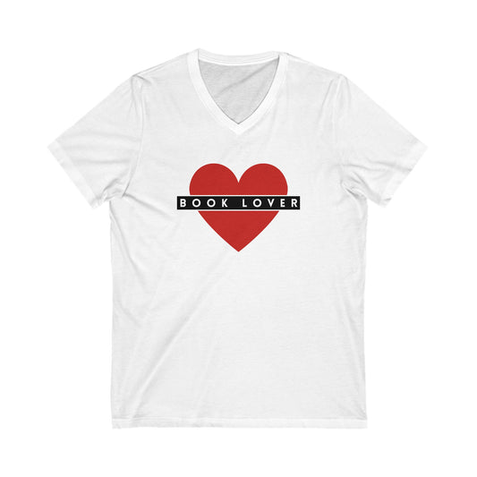 Book Lover V-neck Tee, perfect valentines gift for literary enthusiast