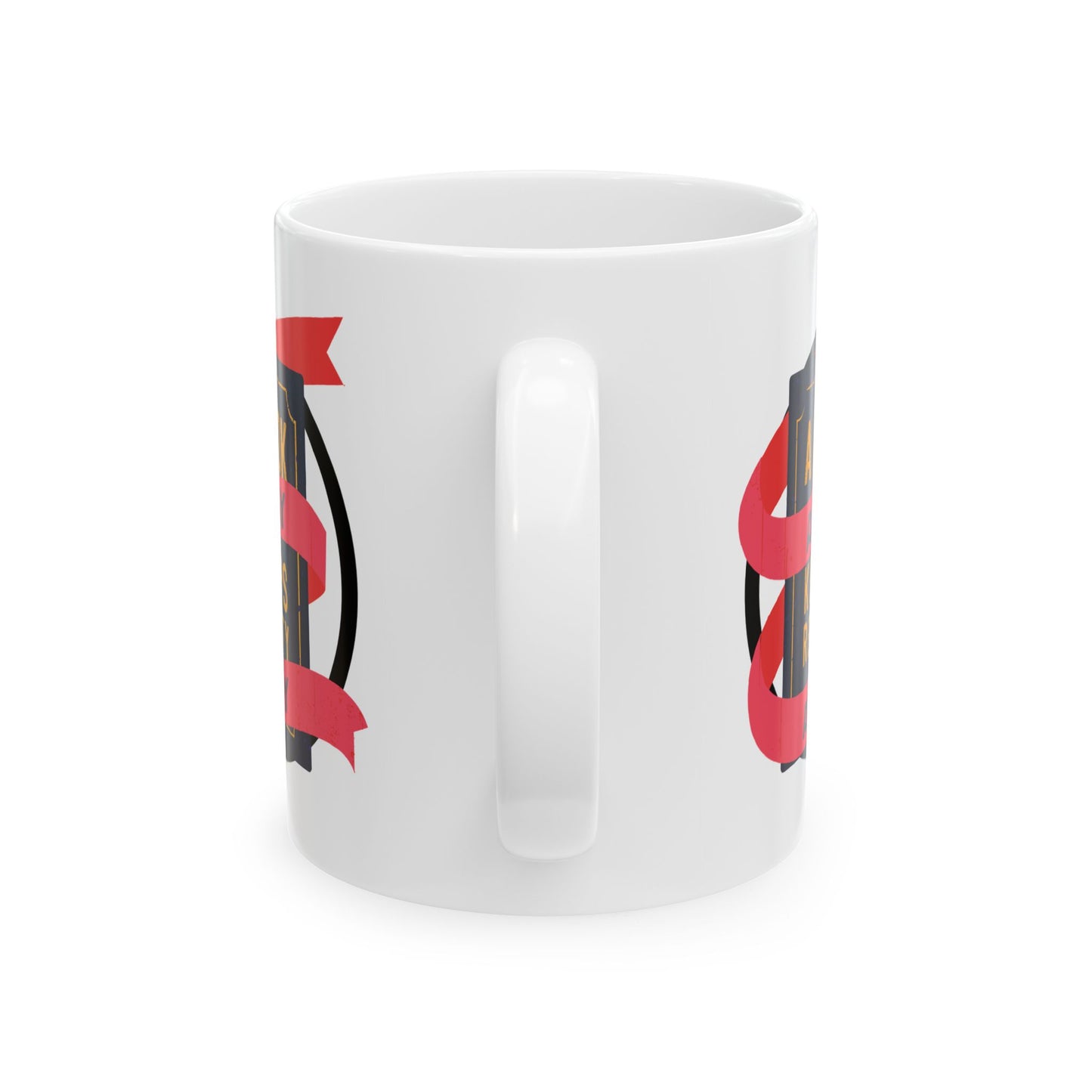 A BOOK A DAY KEEPS REALITY AWAY Ceramic Mug, (11oz)