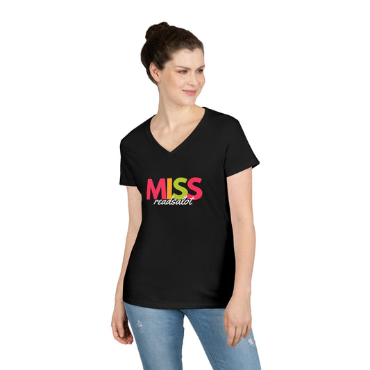 Miss Readsalot V-Neck T-Shirt, funny quote, literary enthusiast gift