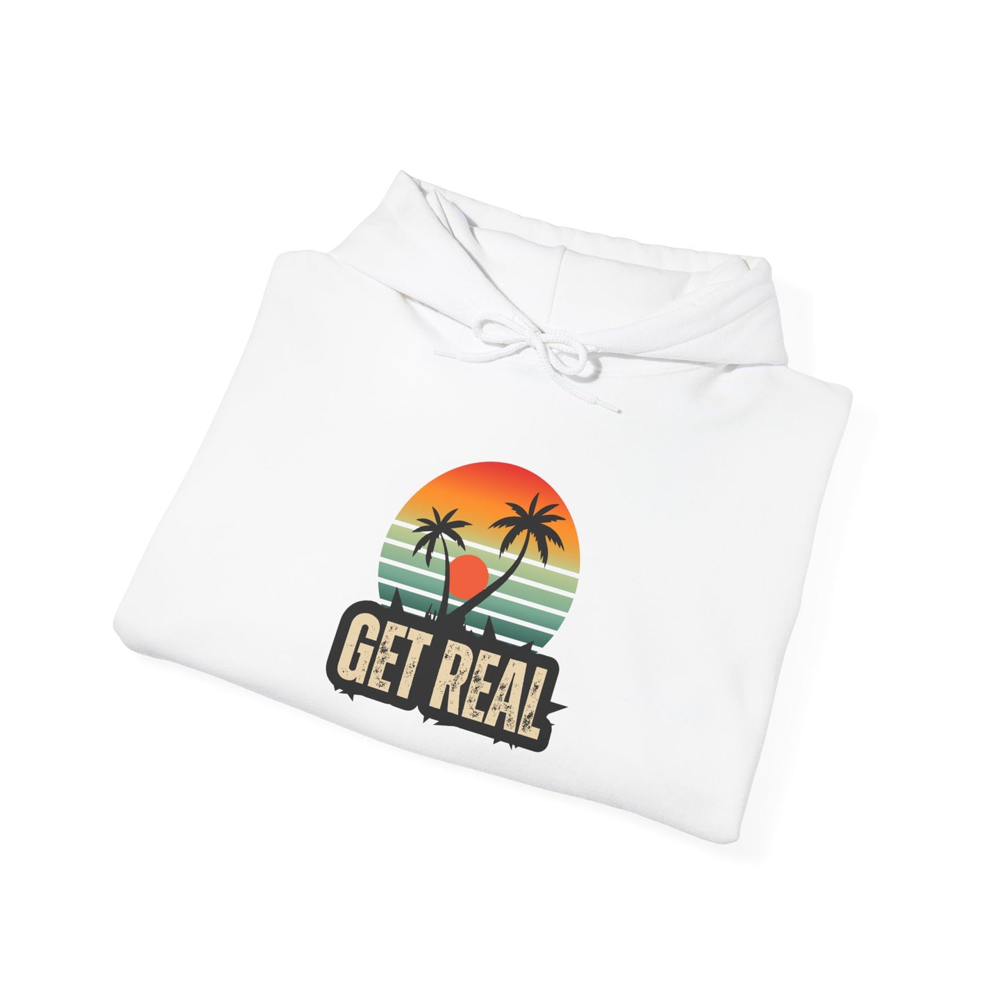 GET REAL Tropical, white, Heavy Blend™ Hooded Sweatshirt