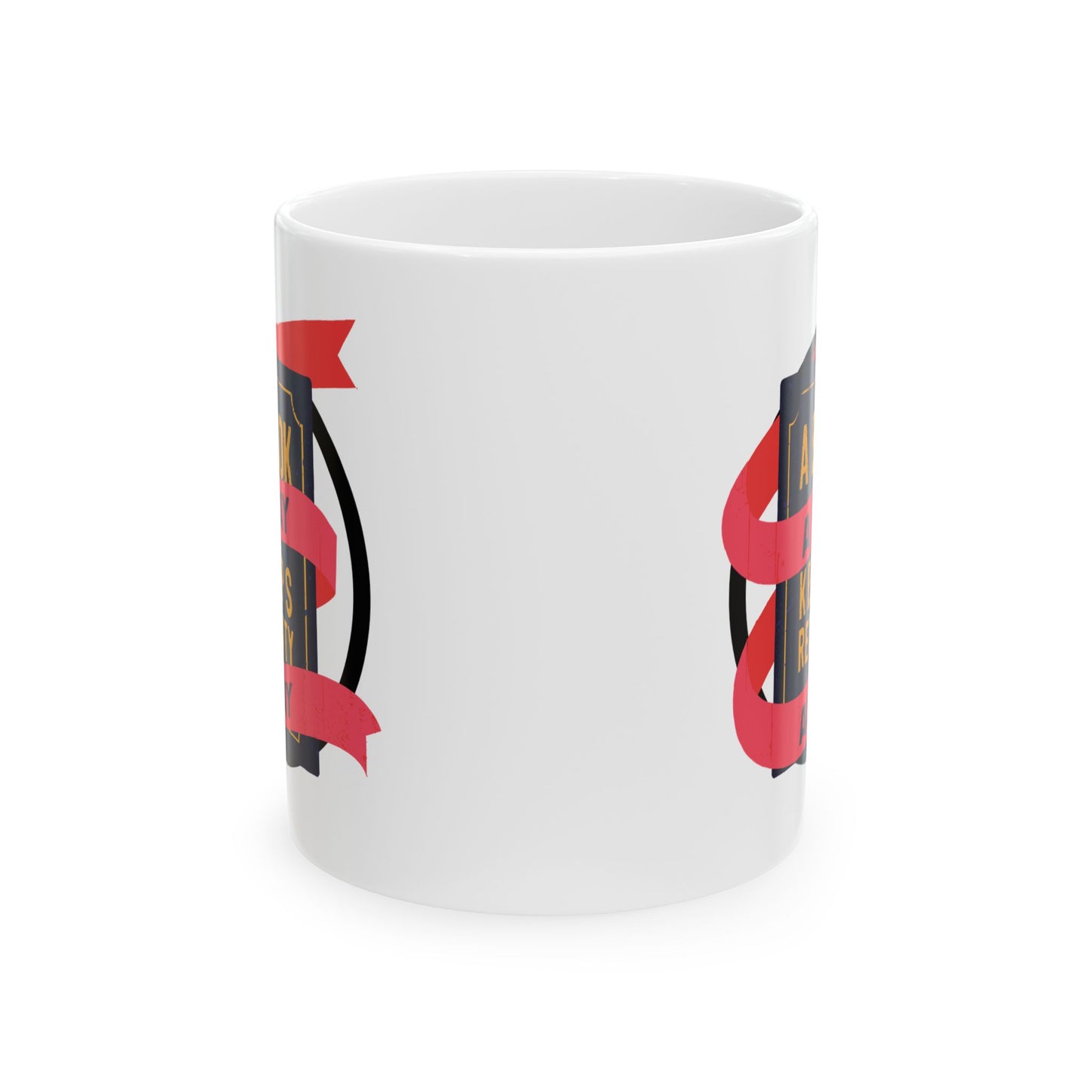 A BOOK A DAY KEEPS REALITY AWAY Ceramic Mug, (11oz)