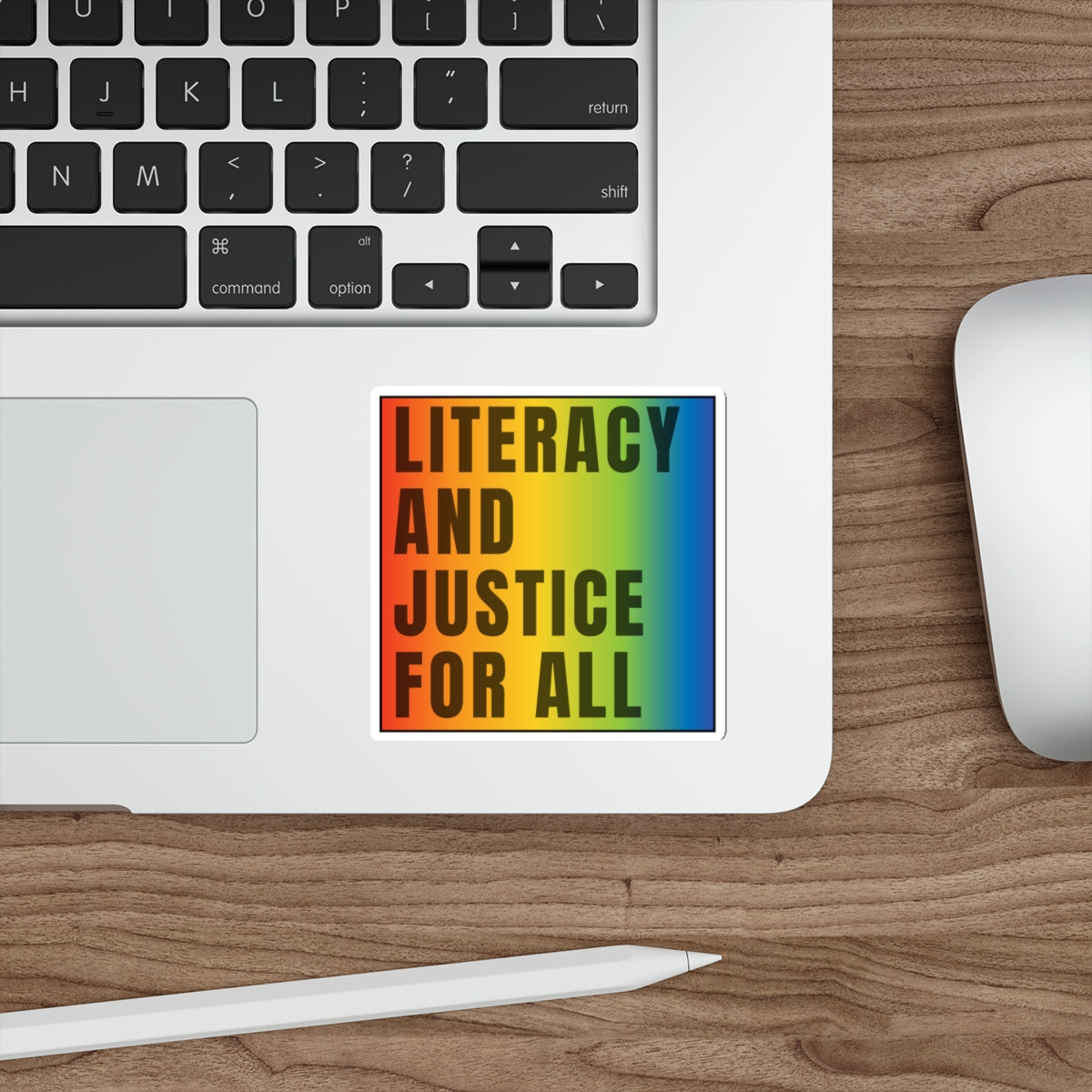 LITERACY & JUSTICE FOR ALL Die-Cut Stickers, perfect gift for your favorite teacher, book lover, literary geek