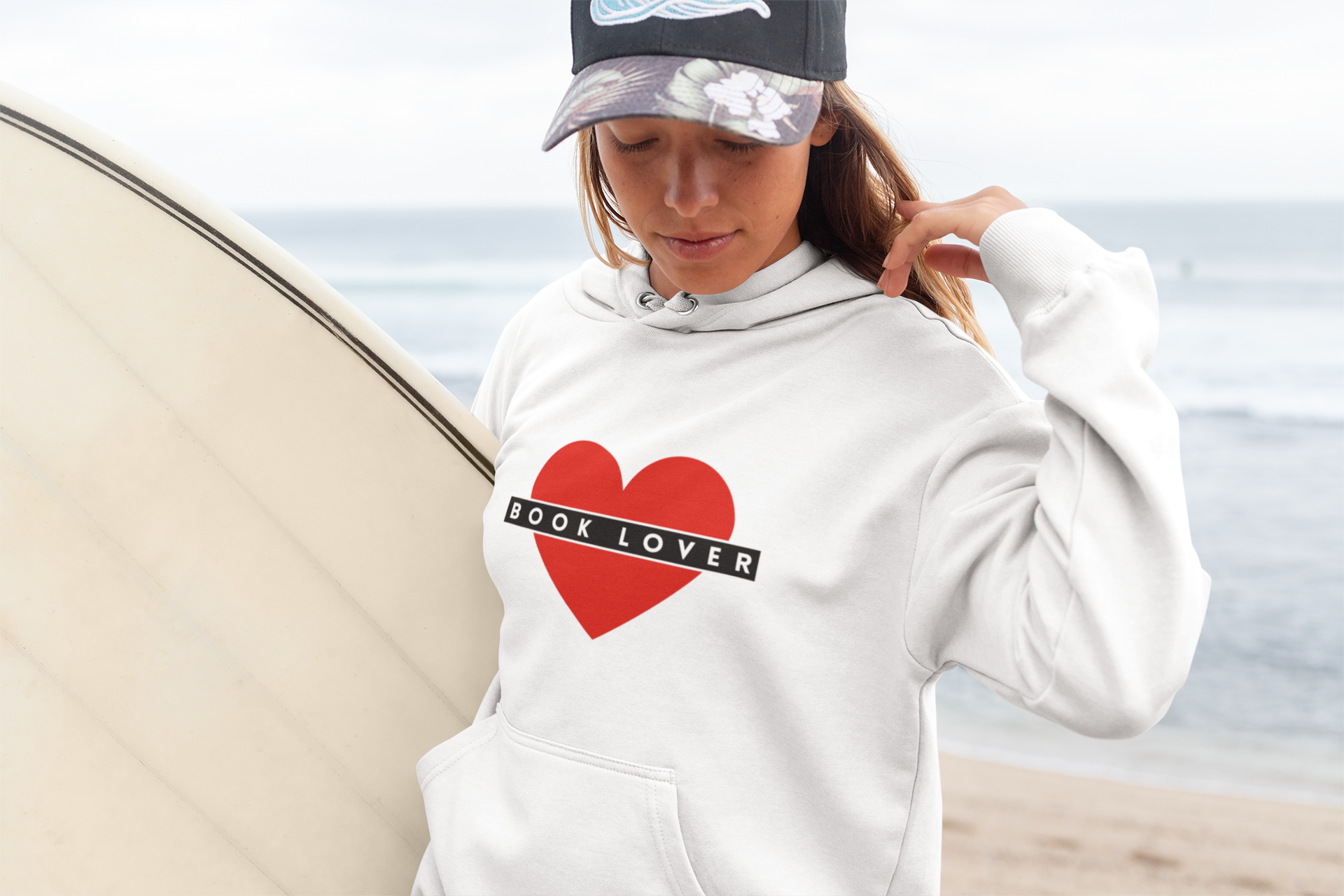 Tell the world you're a book lover with this comfie hoodie. 