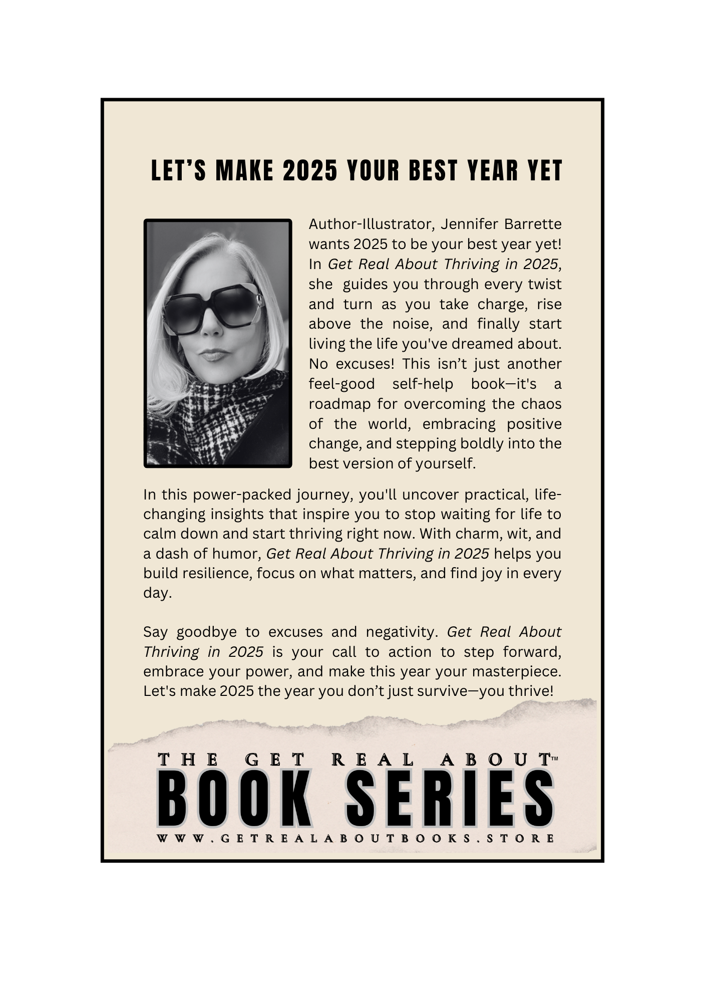 GET REAL ABOUT THRIVING IN 2025 - 110 PAGE SOFTCOVER BOOK BY JENNIFER BARRETTE!